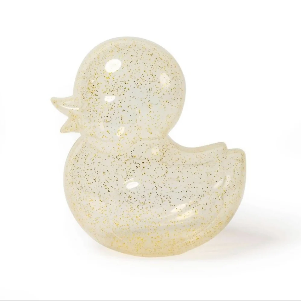NWT Target Bullseye Playground 7” Fillable Easter Duck- clear w/gold specks